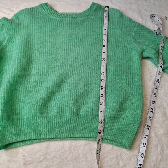 Line 100% Cashmere Sweater Sz M Crop Slouchy Preppy Boho Colorful - Picture 10 of 11